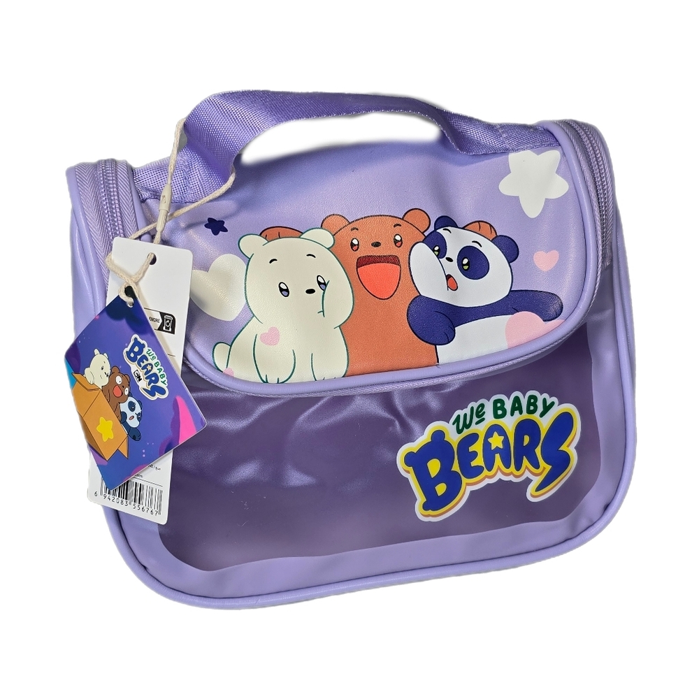 NEW Miniso Cartoon Network We Baby Bears Purple Toiletry Bag with Hook RARE HTF
